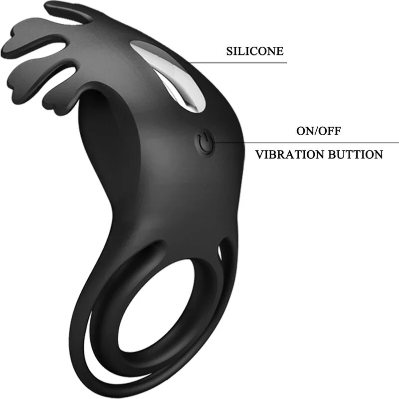 PRETTY LOVE - RUBEN VIBRATOR RING 7 VIBRATIONS BLACK SILICONE - Image 8
