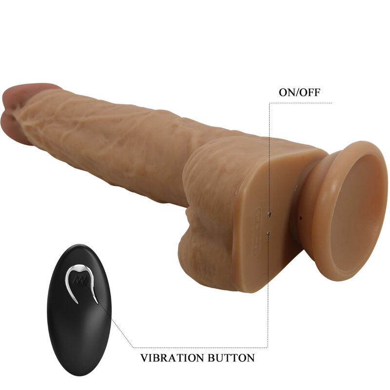 PRETTY LOVE - GODE EN SILICONE JONATHAN 3 VIBRATIONS + 3 MESURES DINSERTION TÉLÉCOMMANDE 21 CM - Image 5
