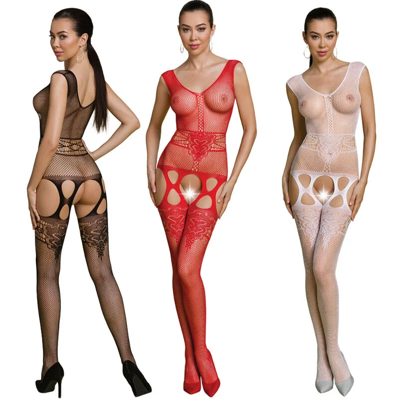 Passion - Bodystocking Eco Collection Eco Bs014 Rouge - Image 6