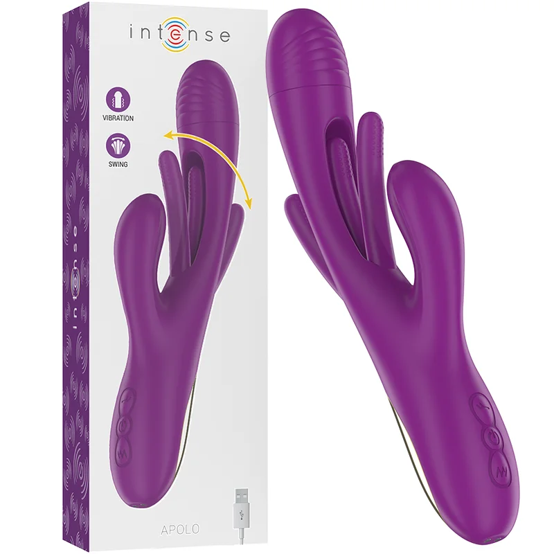 INTENSE - APOLO MULTIFUNCTIONELE OPLADBARE VIBRATOR 7 VIBRATIES MET OSCILLERENDE TONG PAARS