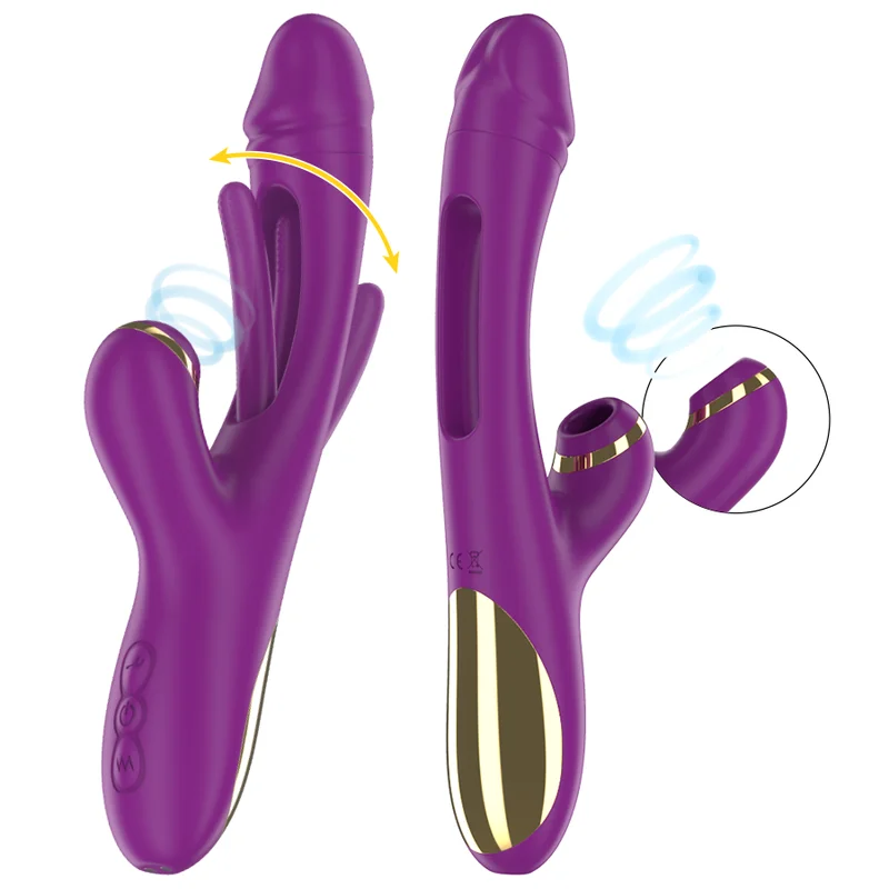 INTENSE - ATENEO RECHARGEABLE MULTIFUNCTION VIBRATOR 7 VIBRATIONS WITH OSCILLATING TONGUE AND PURPLE SUCTION - Image 2