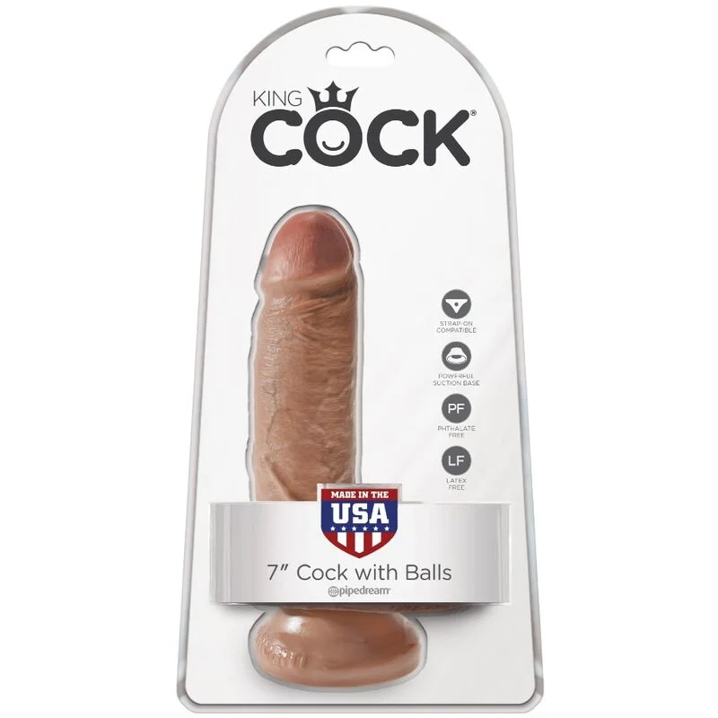 King Cock - Realistic Penis With Balls 13.2 Cm Caramel - Image 7
