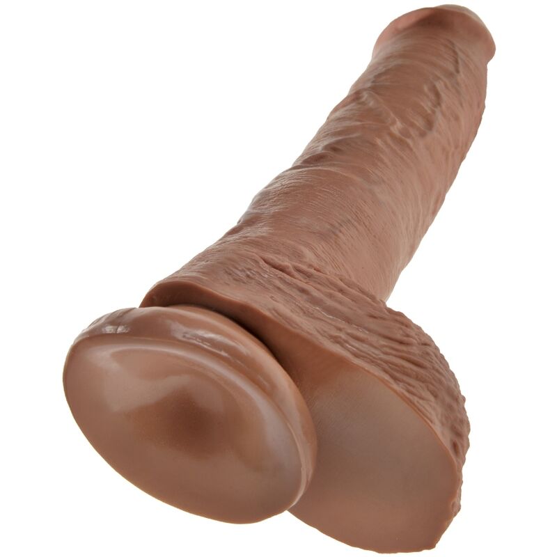 KING COCK - REALISTIC PENIS WITH BALLS 19.8 CM CARAMEL - Image 5