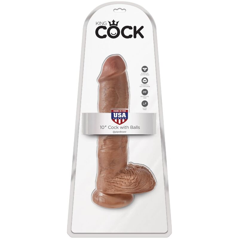 KING COCK - REALISTIC PENIS WITH BALLS 19.8 CM CARAMEL - Image 7