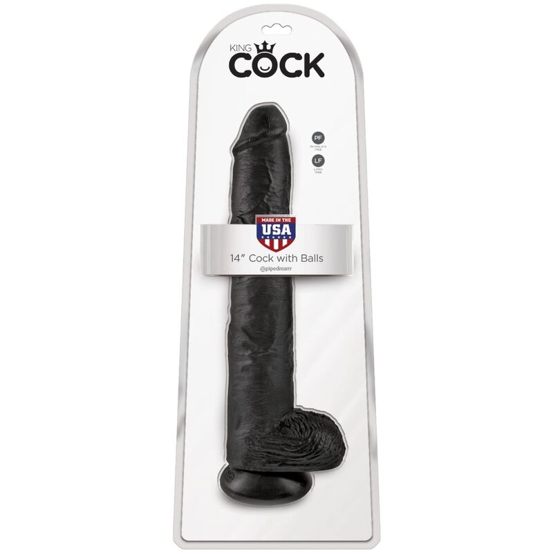 King Cock - Realistic Penis With Balls 30.5 Cm Black - Image 7