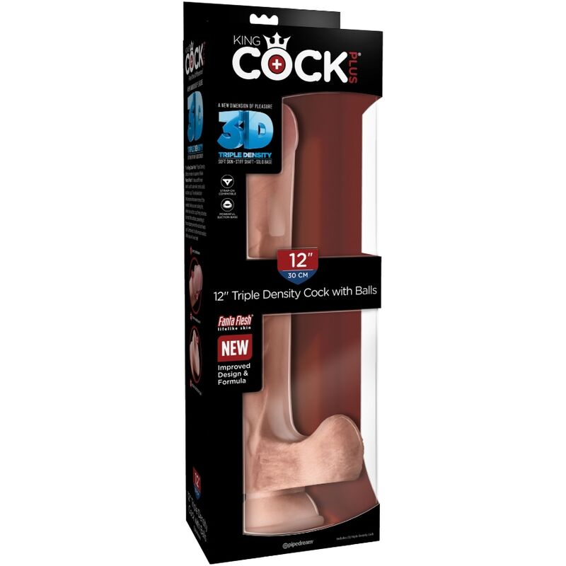 King Cock - Realistic Penis With Balls 3D 24.8 Cm Light - Image 9