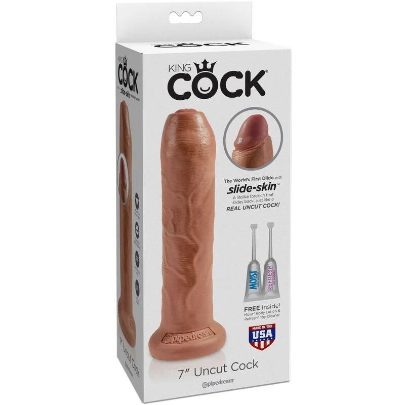 King Cock - Realistische Ongekapte Penis 17.8 Cm Caramel - Image 4
