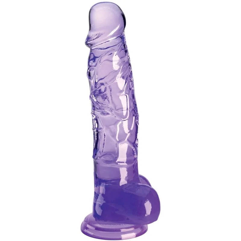 King Cock - Clear Pénis Réaliste Avec Boules 16.5 Cm Violet