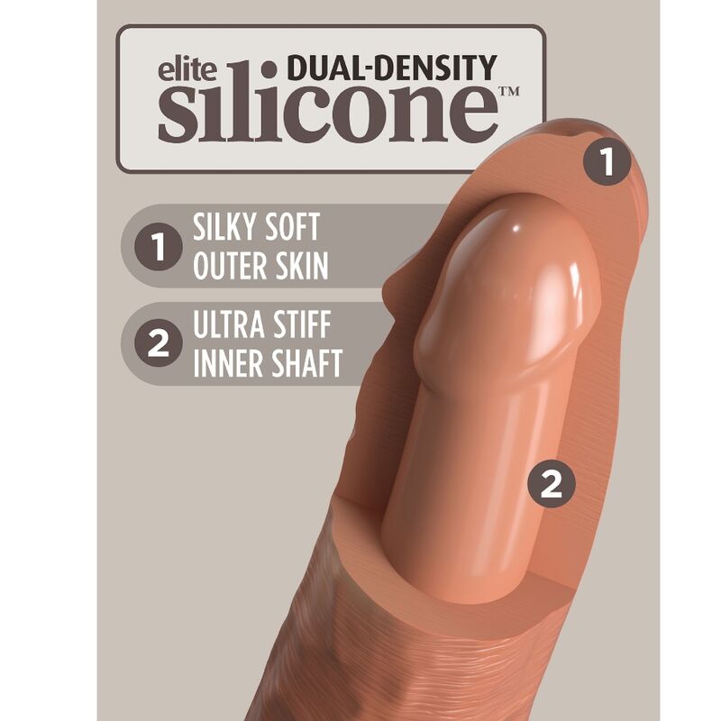 King Cock - Elite Realistic Silicone Dildo 20.3 Cm Caramel - Image 5