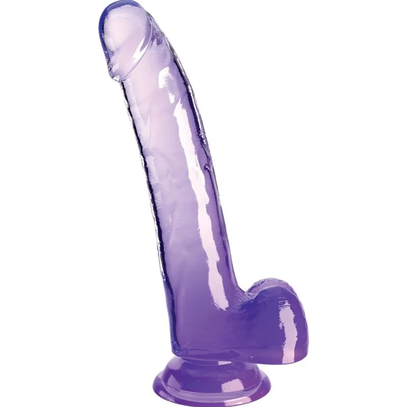 King Cock - Clear Gode Avec Testicules 20.3 Cm Violet