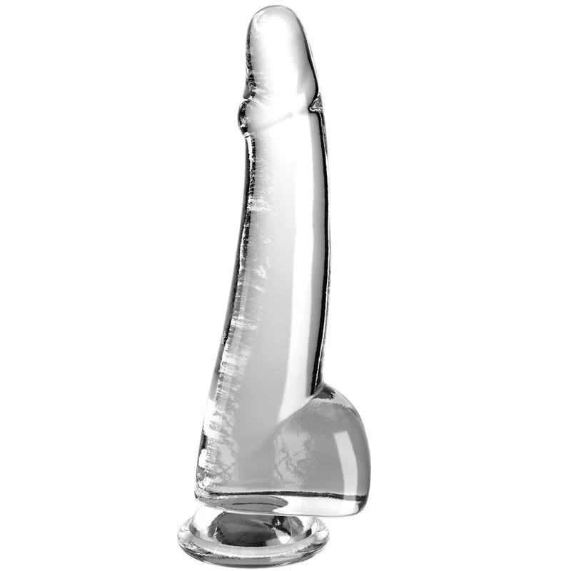 King Cock - Transparante Gode Met Teelballen 19 Cm