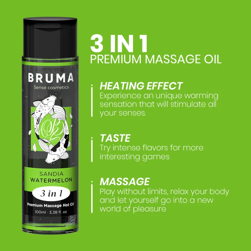 BRUMA - PREMIUM MASSAGE HOT OIL WATERMELON 3 IN 1 - 100 ML - Image 5