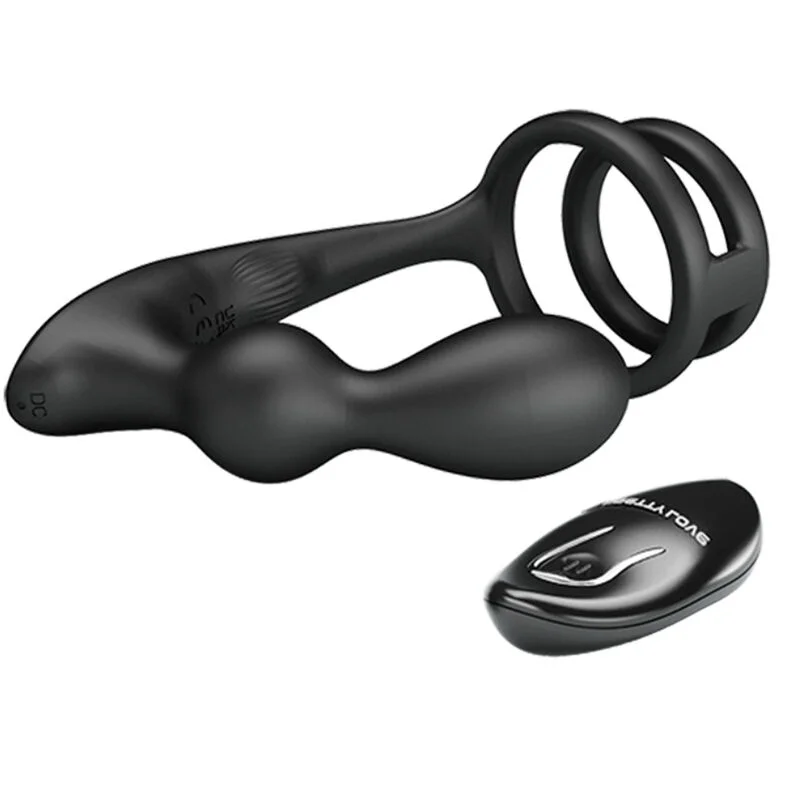 PRETTY LOVE - MARSHALL PENIS RING WITH VIBRATORY ANAL PLUG WITH REMOTE CONTROL - Image 5