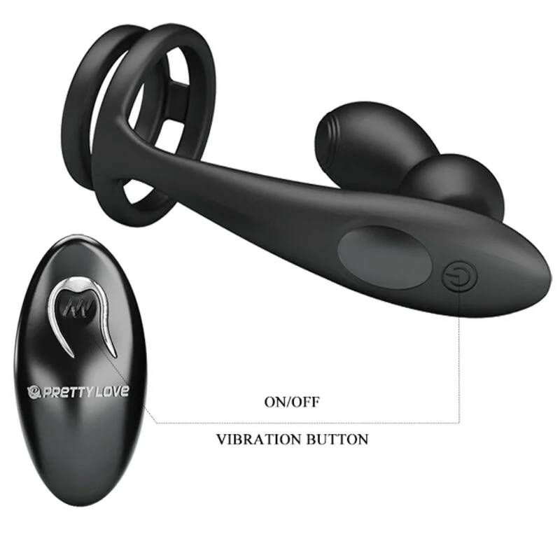 PRETTY LOVE - MARSHALL PENIS RING WITH VIBRATORY ANAL PLUG WITH REMOTE CONTROL - Image 6