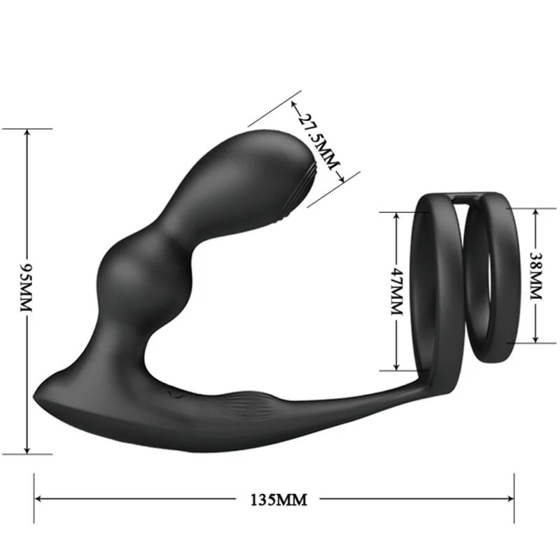 PRETTY LOVE - MARSHALL PENIS RING WITH VIBRATORY ANAL PLUG WITH REMOTE CONTROL - Image 8