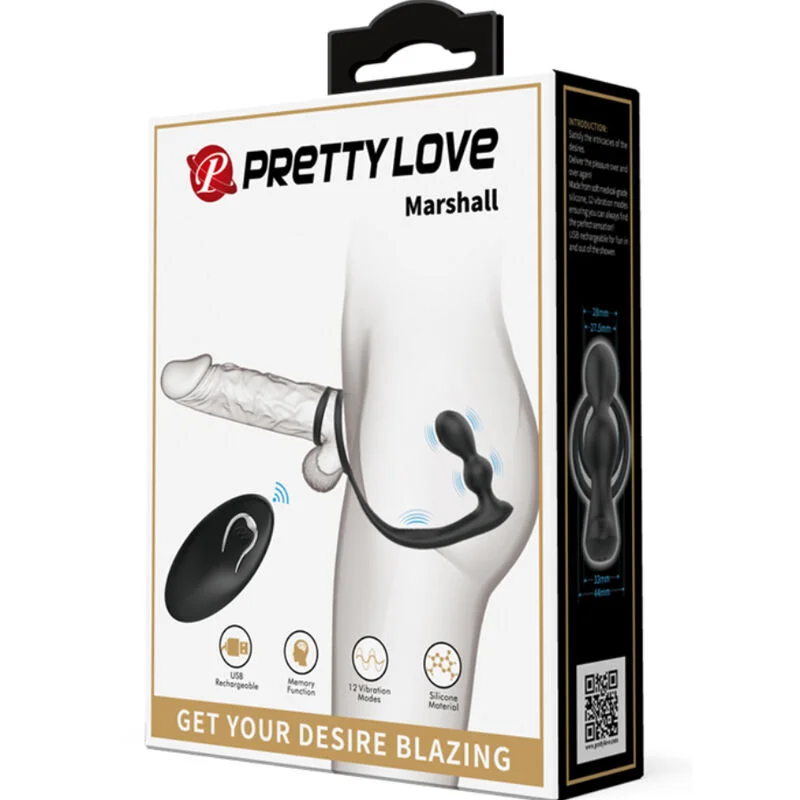 PRETTY LOVE - MARSHALL PENIS RING WITH VIBRATORY ANAL PLUG WITH REMOTE CONTROL - Image 10