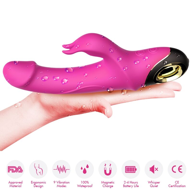 Armony - Meteror Dildo Vibrateur Lapin Rotateur Fuchsia - Image 4