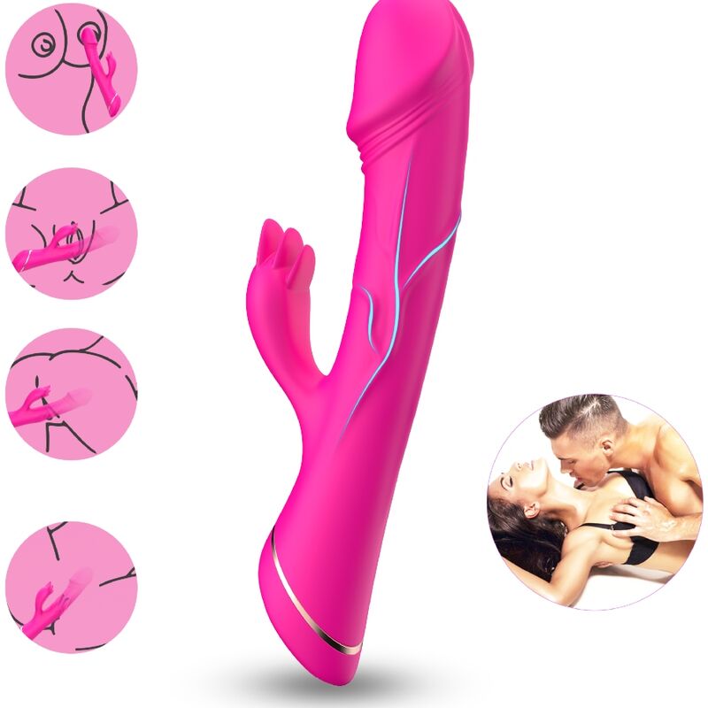Armony - Gode Vibrateur Lapin Silicone Fuchsia - Image 3