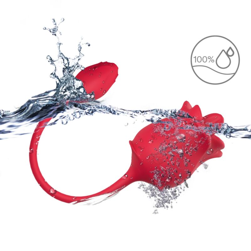 ARMONY - STIMULATEUR D'ASPIRATION ET VIBRATEUR ROSE 2 EN 1 10 MODES AVEC QUEUE ROUGE - Image 4
