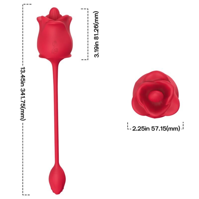 ARMONY - STIMULATEUR D'ASPIRATION ET VIBRATEUR ROSE 2 EN 1 10 MODES AVEC QUEUE ROUGE - Image 5