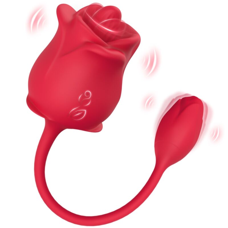 ARMONY - STIMULATEUR D'ASPIRATION ET VIBRATEUR ROSE 2 EN 1 10 MODES AVEC QUEUE ROUGE - Image 6