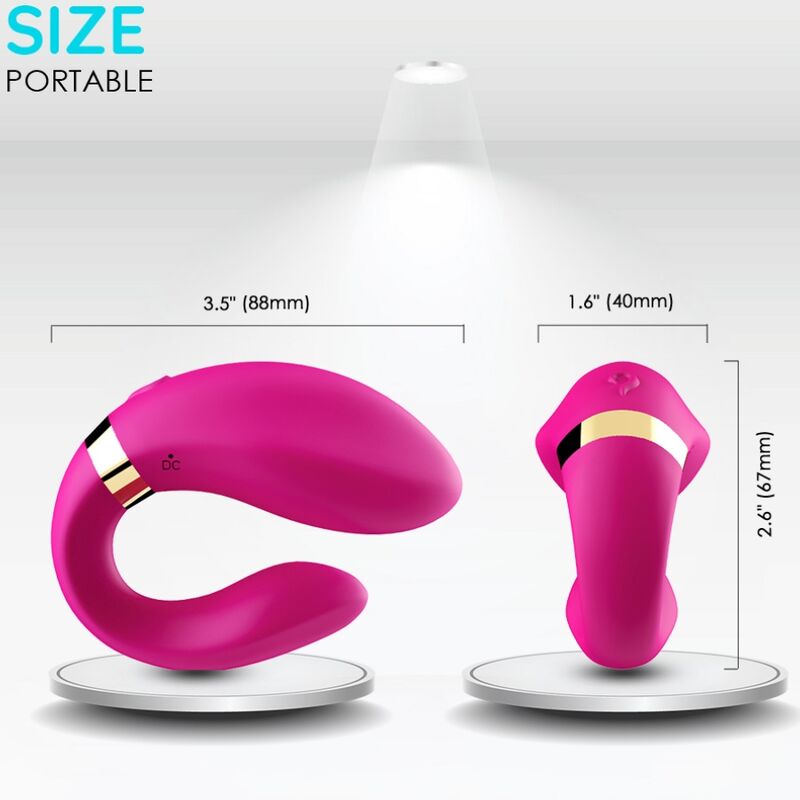 ARMONY - VIBRATEUR CROISSANT POUR COUPLES TÉLÉCOMMANDE FUCHSIA - Image 4