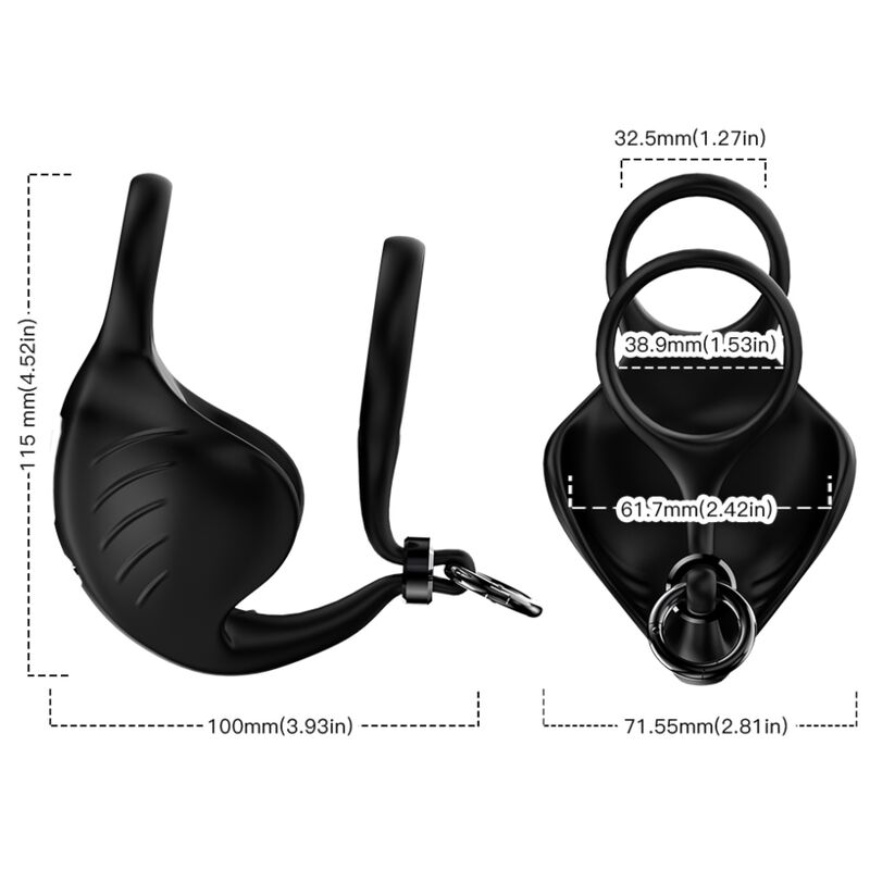 Armony - Anneau Vibrateur Manta Scrotum Télécommande Noir - Image 4