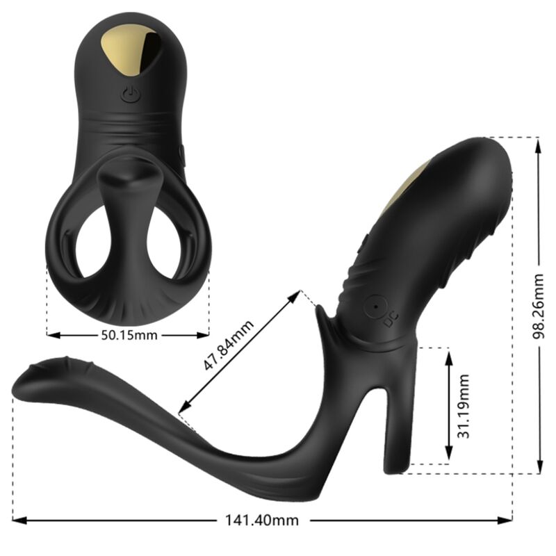 Armony - Joy Jumper Ring Vibrateur Pour Couples & Télécommande Anal Plug Noir - Image 4