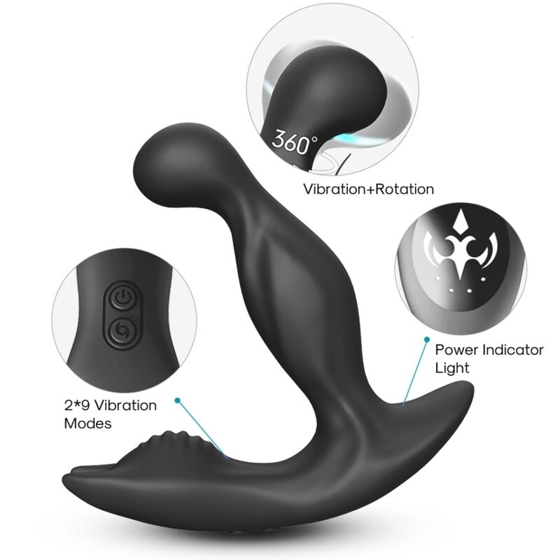 Armony - Bat King Vibrateur Anal Prostate Rotateur Télécommande Noir - Image 3