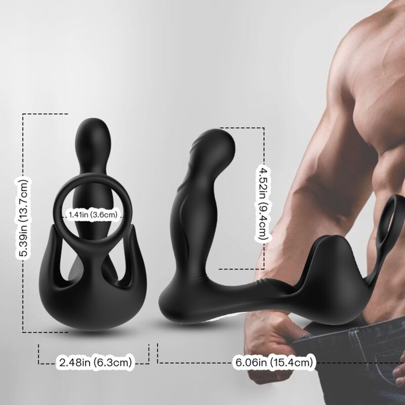 Armony - Vibrateur Surround Anal & Stimulateur Testiculos & Anneau Télécommande Noir - Image 3