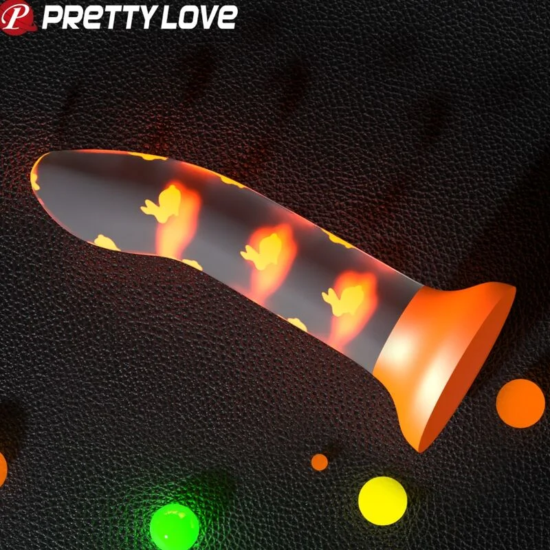 PRETTY LOVE - MAGICAL NIGHTFALL DILDO WITHOUT VIBRATION LUMINOUS ORANGE - Image 4