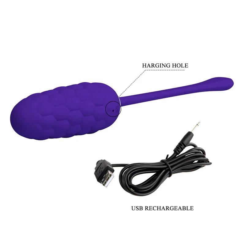 PRETTY LOVE - VIBRATING EGG WITH PURPLE RECHARGEABLE MARINE TEXTURE - Image 8