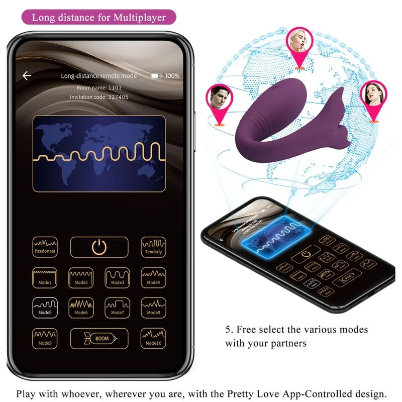 PRETTY LOVE - JAYLEEN VIBRATOR APP REMOTE CONTROL PURPLE - Image 17