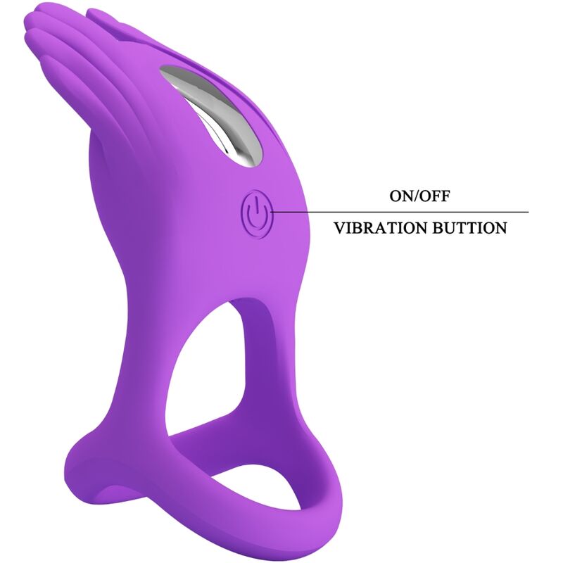 PRETTY LOVE - SILAS ANNEAU PÉNIS VIBRANT 7 VIBRATIONS SILICONE VIOLET - Image 7