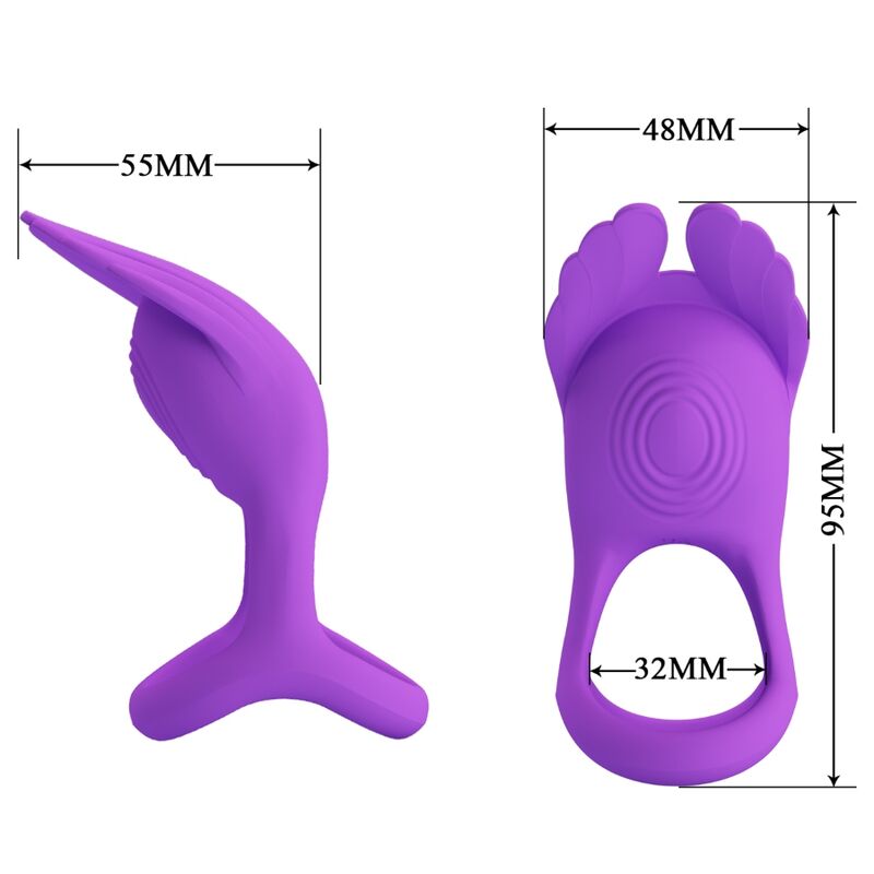 PRETTY LOVE - SILAS ANNEAU PÉNIS VIBRANT 7 VIBRATIONS SILICONE VIOLET - Image 8