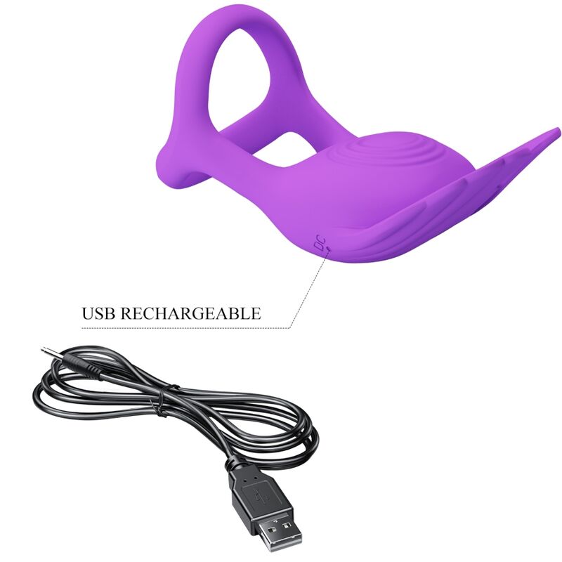 PRETTY LOVE - SILAS ANNEAU PÉNIS VIBRANT 7 VIBRATIONS SILICONE VIOLET - Image 9