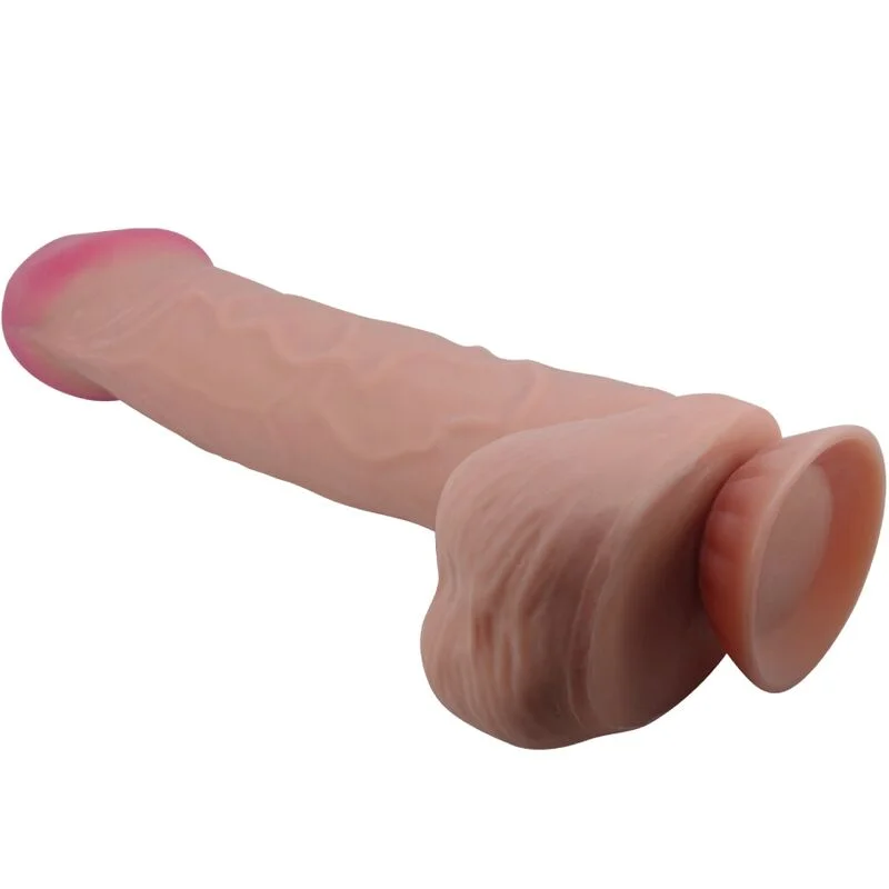 Pretty Love - Sliding Skin Series Realistic Dildo With Sliding Skin Suction Cup Brown 26 Cm - Image 3