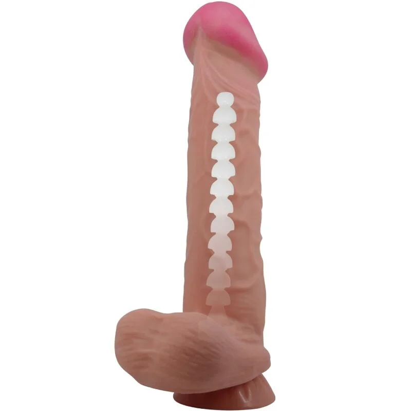 Pretty Love - Sliding Skin Series Realistic Dildo With Sliding Skin Suction Cup Brown 26 Cm - Image 6