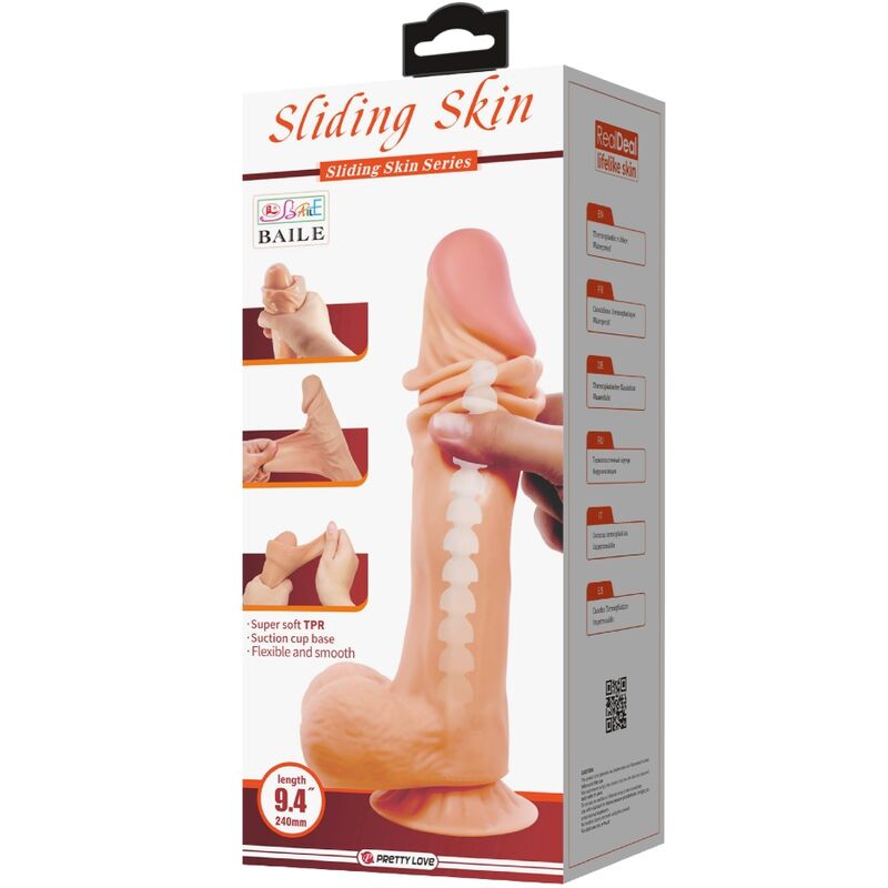 Pretty Love - Sliding Skin Series Realistic Dildo With Sliding Skin Suction Cup 24 Cm - Image 7