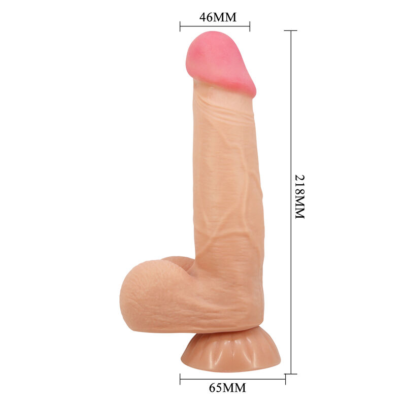 Pretty Love - Sliding Skin Series Realistic Dildo With Sliding Skin Suction Cup 21.8 Cm - Image 4