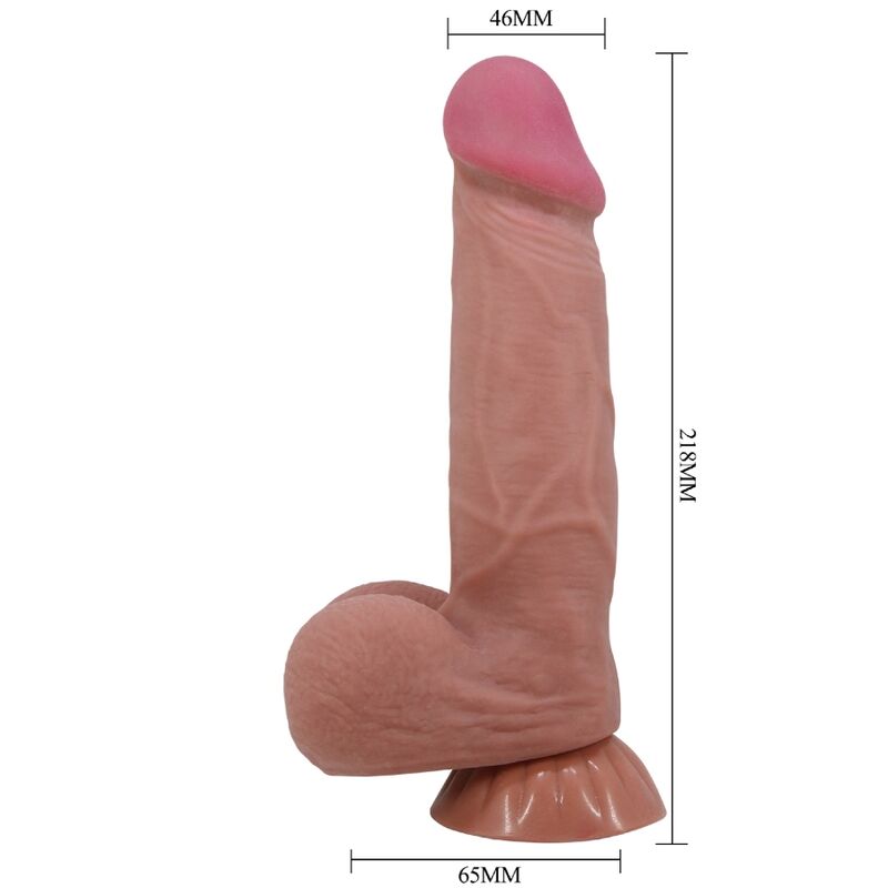 Pretty Love - Sliding Skin Series Realistic Dildo With Sliding Brown Skin Suction Cup 21.8 Cm - Image 7