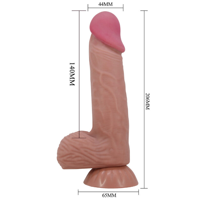 Pretty Love - Sliding Skin Series Realistic Dildo With Sliding Brown Skin Suction Cup 20.6 Cm - Image 7