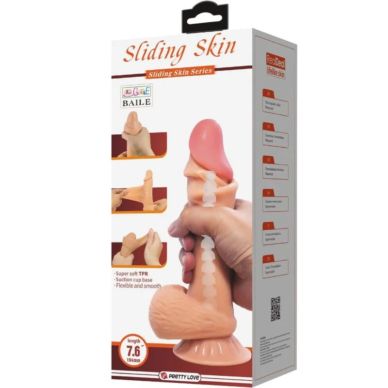 Pretty Love - Realistische Dildo Serie Sliding Skin Met Zuigbaar Sliding Skin 19,4 Cm - Image 8