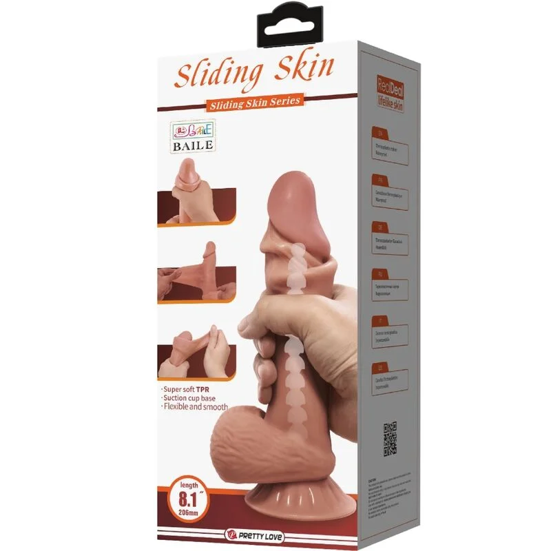 Pretty Love - Sliding Skin Realistisch Dildo Met Suction Cup Bruine Huid 19,4 Cm - Image 8