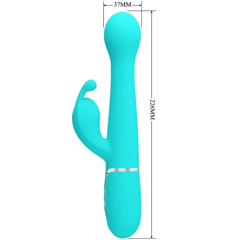 Pretty Love - Vibrateur Dejon Rabbit 3 En 1 Multifonction Vert Aqua - Image 8