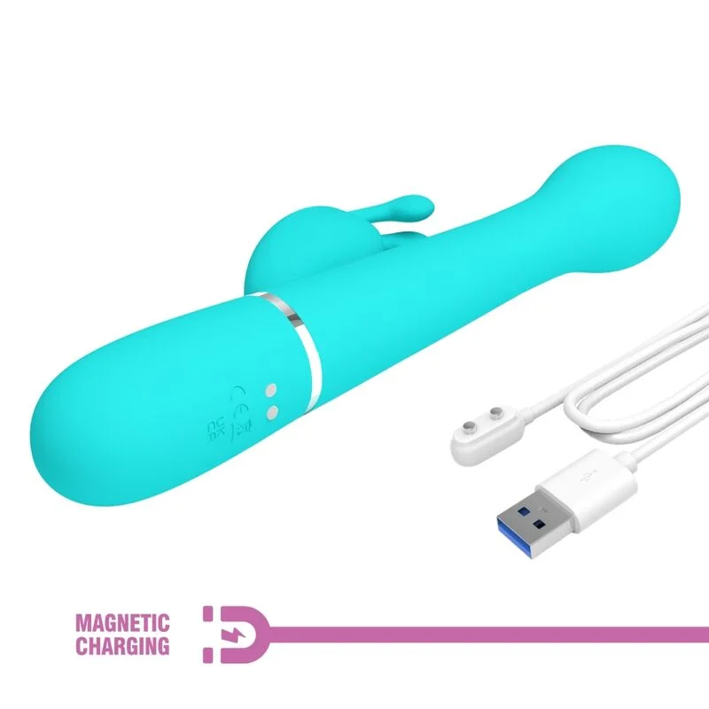 Pretty Love - Vibrateur Dejon Rabbit 3 En 1 Multifonction Vert Aqua - Image 10