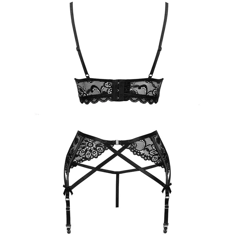 LIVCO CORSETTI FASHION - MORIDAM LC 90552 BRA + GARTER BELT + PANTY NEGRO - Image 8
