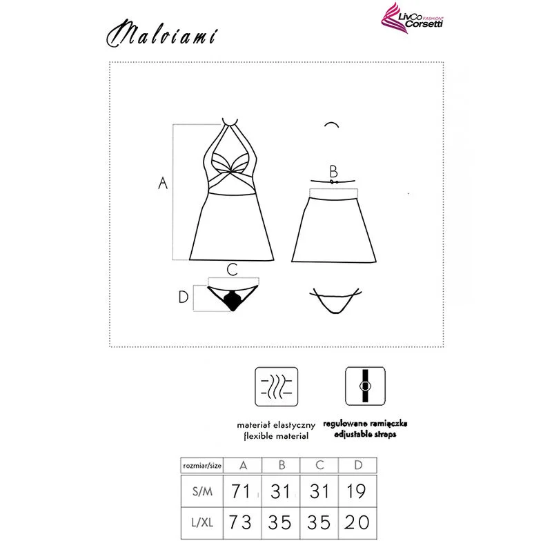 Livco Corsetti Fashion - Malviami Lc 90625 Chemise + Culotte Noir - Image 8
