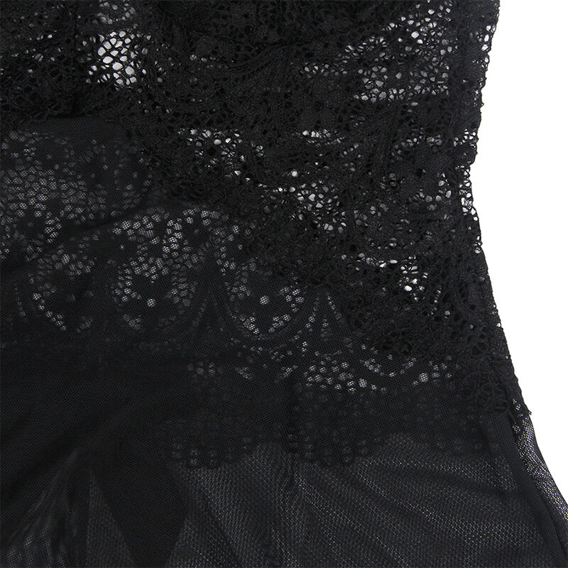 SUBBLIME - TISSU TULLE BABYDOLL AVEC DENTELLE ET DÉTAIL FLEUR NOIR - Image 9