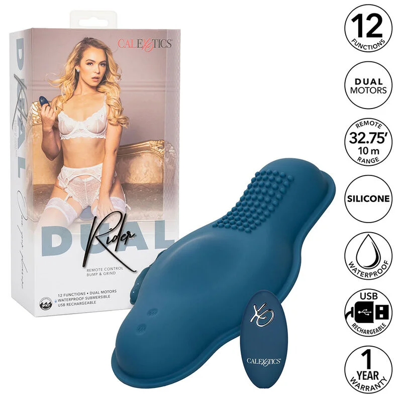 CALEXOTICS - RIDER MASSAGER DOUBLE MOTOR REMOTE CONTROL BLUE - Image 3
